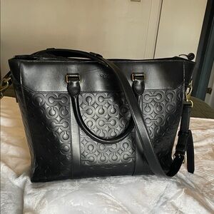 Coach Crosby Leather Logo Business Tote